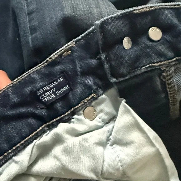 GAP curvy skinny jeans Dark Blue Denim Skinny Jeans SZ 26 - Picture 6 of 12